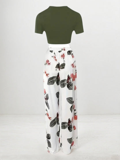 Ensemble Été Chic – Crop Top & Pantalon
