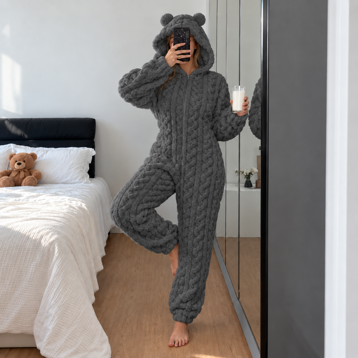 Emmi - Combinaison pyjama teddy à oreilles d'ours