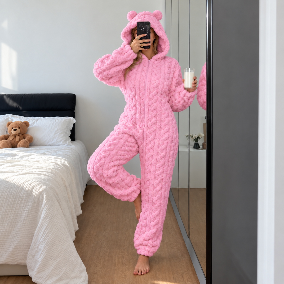 Emmi - Combinaison pyjama teddy à oreilles d'ours