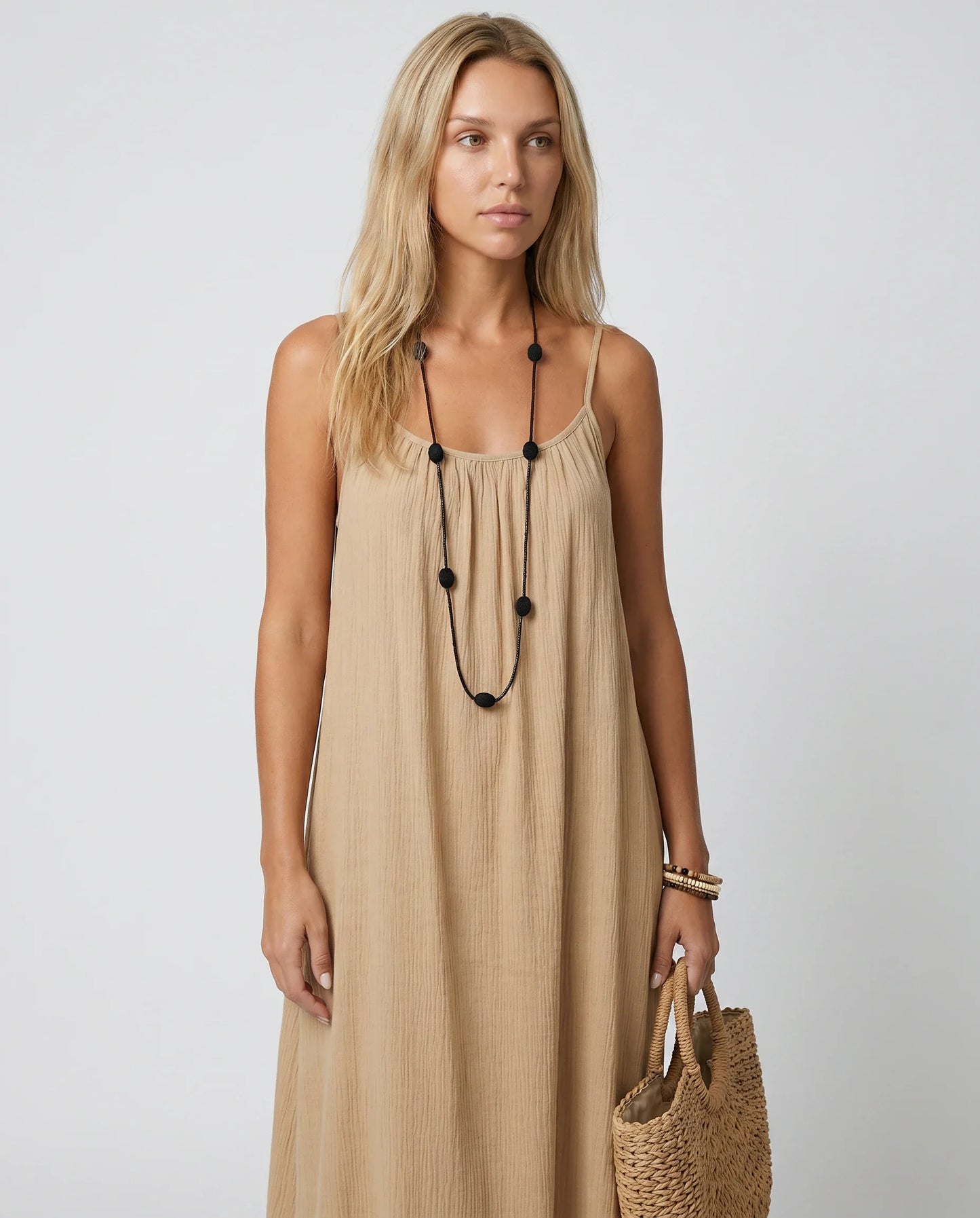 Robe longue dos nu fluide — Albane