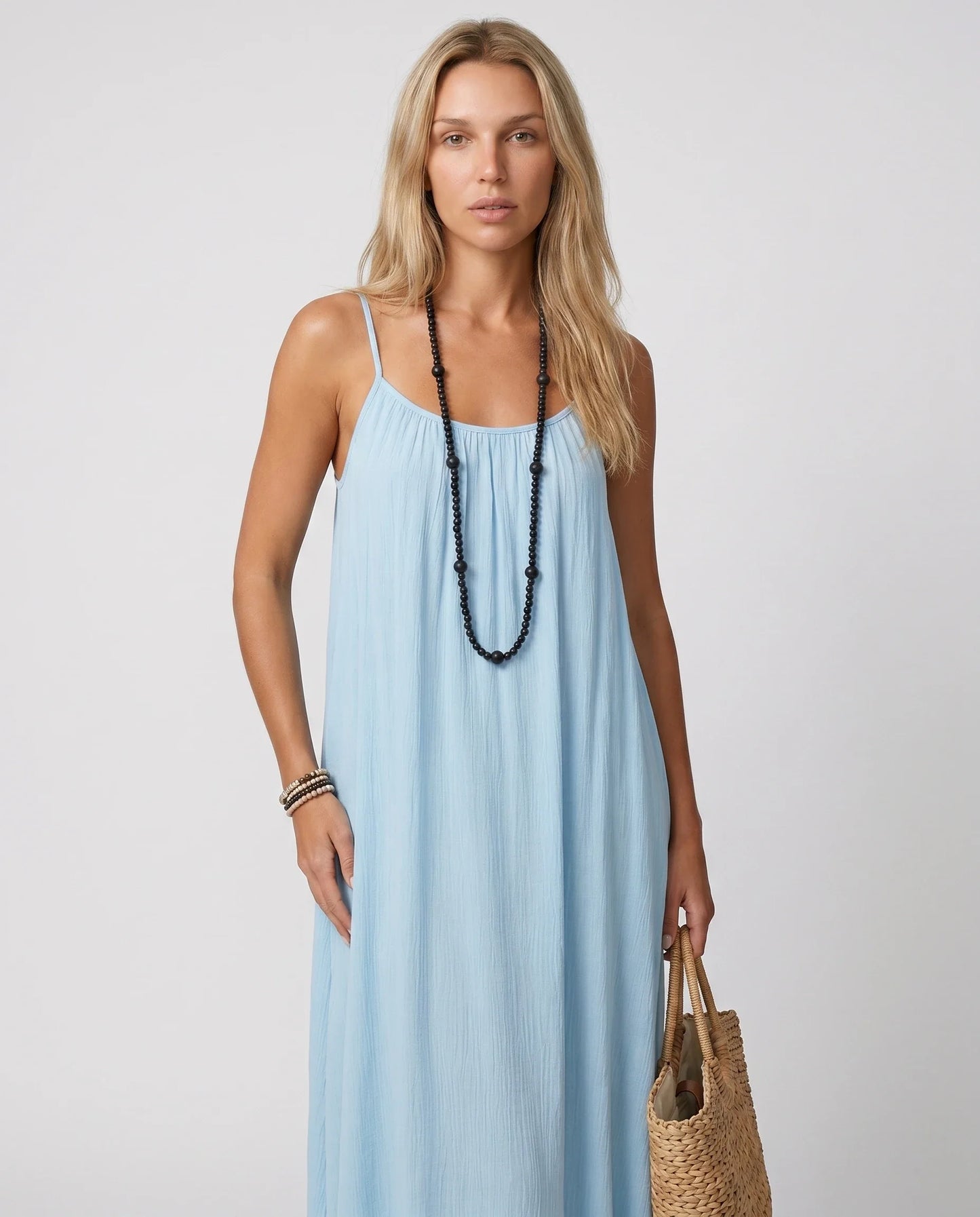 Robe longue dos nu fluide — Albane