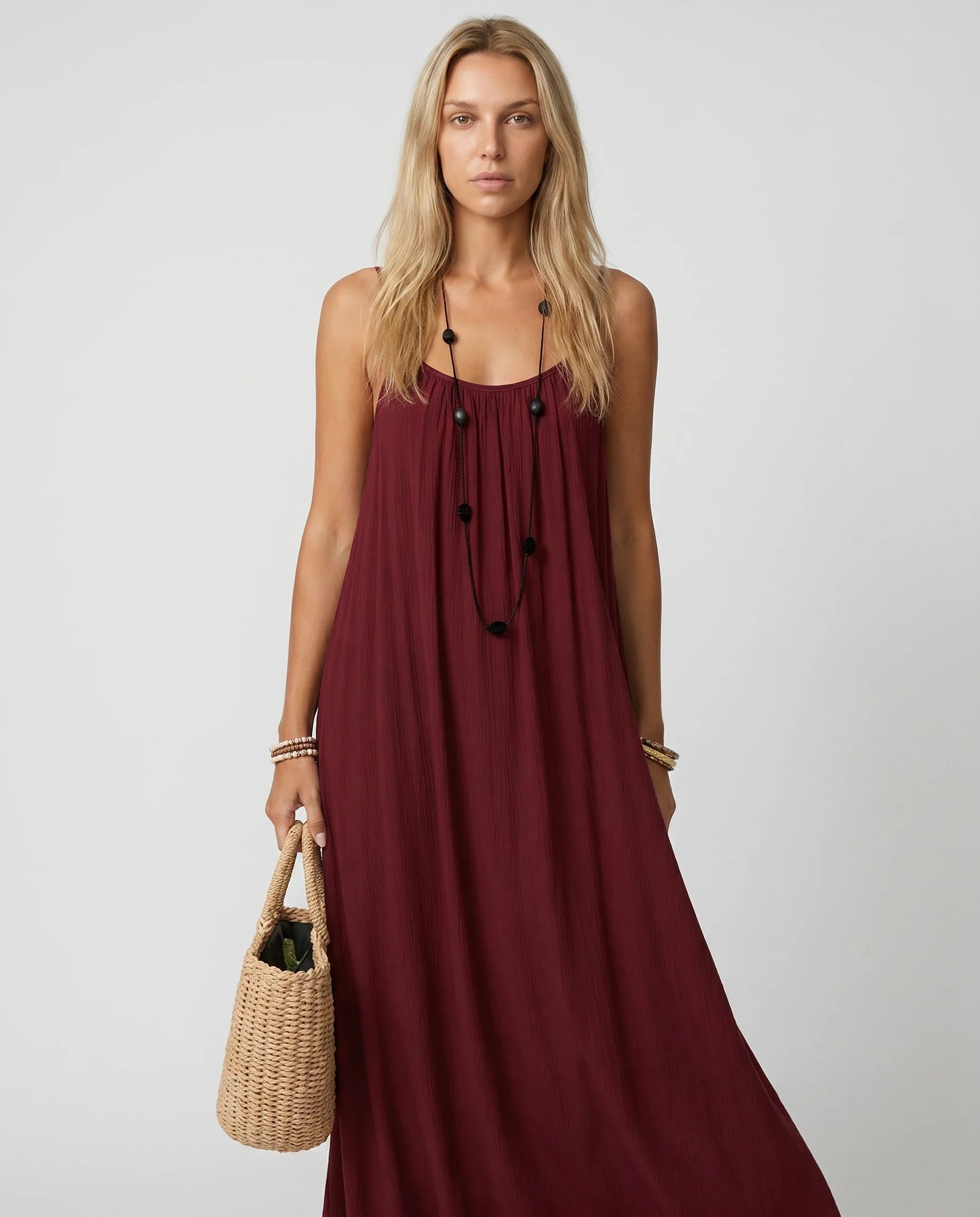 Robe longue dos nu fluide — Albane
