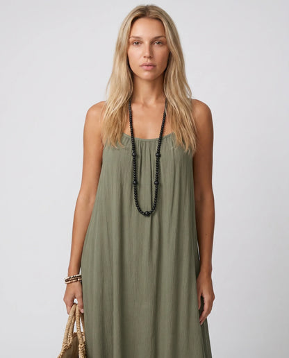 Robe longue dos nu fluide — Albane