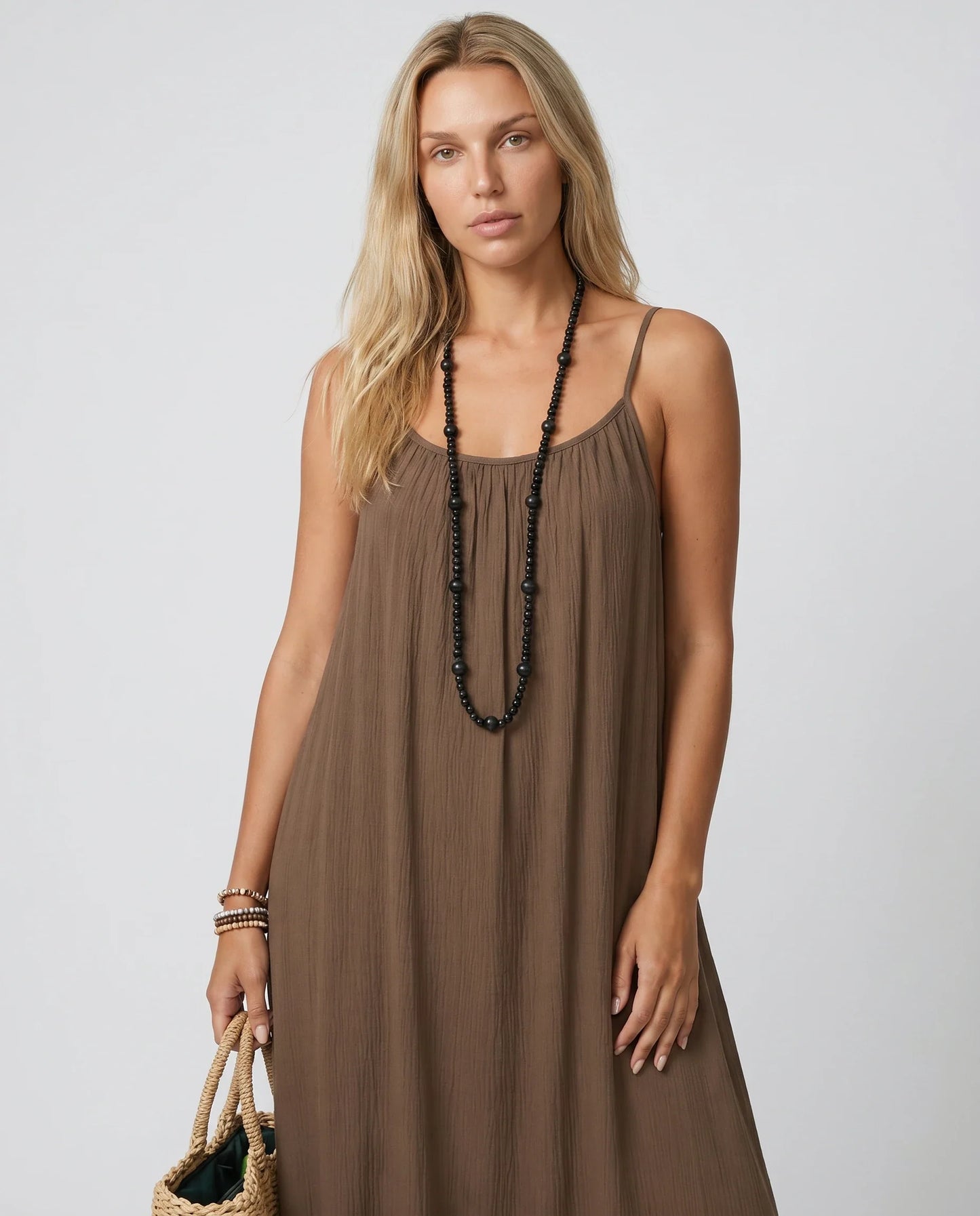 Robe longue dos nu fluide — Albane